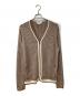Salvatore Ferragamo（サルヴァトーレ フェラガモ）の古着「シルク混ジップアップジャケット」｜ベージュ×ブラウン