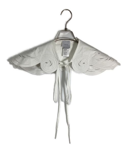 patou（パトゥ）patou (パトゥ) オーガニックコットンポプリン 刺繍入りカラー ホワイト サイズ:フリーサイズの古着・服飾アイテム