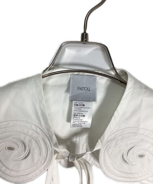 patou（パトゥ）patou (パトゥ) オーガニックコットンポプリン 刺繍入りカラー ホワイト サイズ:フリーサイズの古着・服飾アイテム