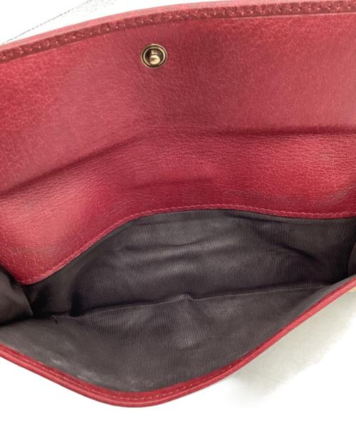 GUCCI（グッチ）GUCCI (グッチ) 長財布　	GGキャンバス ベージュ×レッドの古着・服飾アイテム