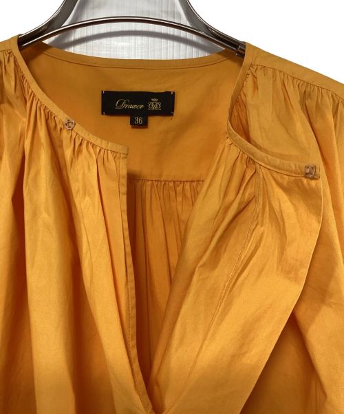 DRAWER（ドゥロワー）DRAWER (ドゥロワー) ギャザーブラウス オレンジ サイズ:SIZE 36の古着・服飾アイテム