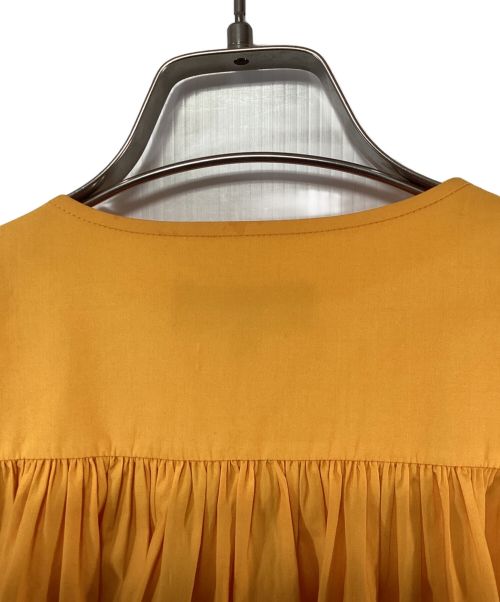 DRAWER（ドゥロワー）DRAWER (ドゥロワー) ギャザーブラウス オレンジ サイズ:SIZE 36の古着・服飾アイテム
