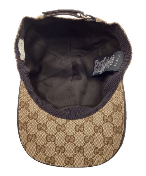 GUCCI（グッチ）GUCCI (グッチ) オリジナルGGキャンバス ベースボール キャップ ベージュ サイズ:XLの古着・服飾アイテム