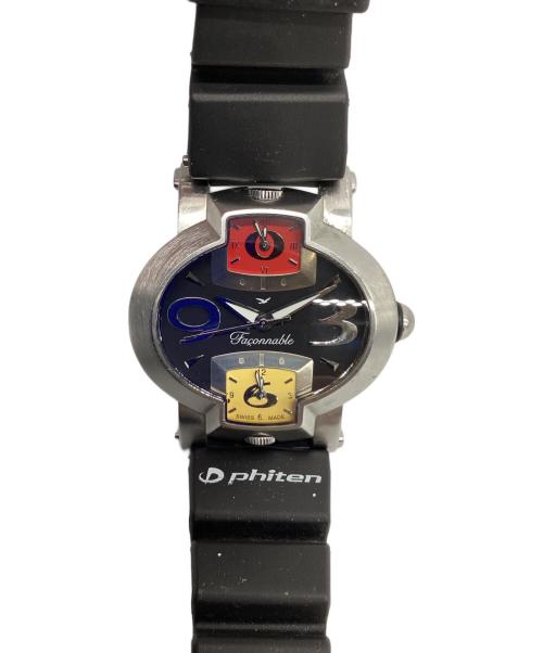 FACONNABLE（ファソナブル）FACONNABLE (ファソナブル) 腕時計　Hydra 3 Worlds ブラックの古着・服飾アイテム