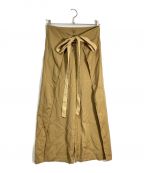 MM6 Maison Margielaエムエムシックスメゾンマルジェラ）の古着「ラップワイドパンツ」｜キャメル