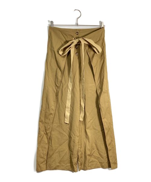 MM6 Maison Margiela（エムエムシックスメゾンマルジェラ）MM6 Maison Margiela (エムエムシックス メゾンマルジェラ) ラップワイドパンツ キャメル サイズ:38の古着・服飾アイテム