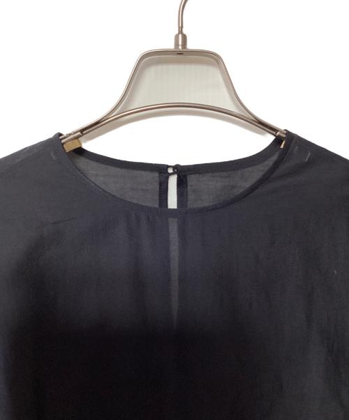 ESTNATION（エストネーション）ESTNATION (エストネーション) オーガンジーリボンブラウス ネイビー サイズ:36の古着・服飾アイテム