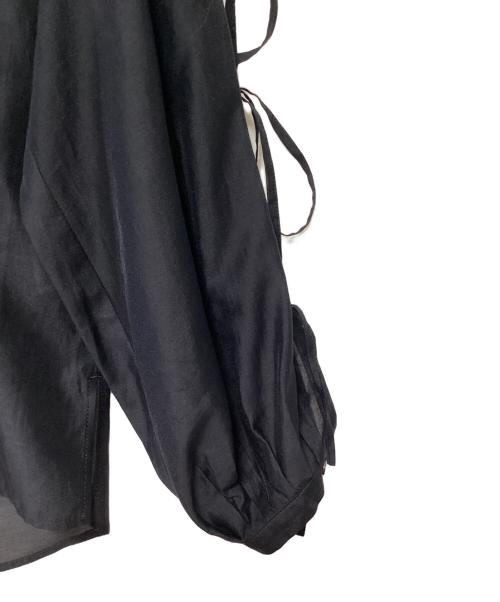 ESTNATION（エストネーション）ESTNATION (エストネーション) オーガンジーリボンブラウス ネイビー サイズ:36の古着・服飾アイテム