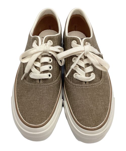 45R（フォーティファイブ・アール）45R (フォーティーファイブアール) シャンブレーダックのデッキシューズ ブラウン×ホワイト サイズ:1の古着・服飾アイテム