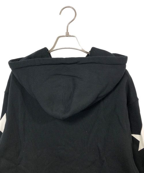 uniform experiment（ユニフォームエクスペリメント）uniform experiment (ユニフォームエクスペリメント) STAR KNIT LAYERED PULL OVER HOODY ブラック サイズ:2の古着・服飾アイテム