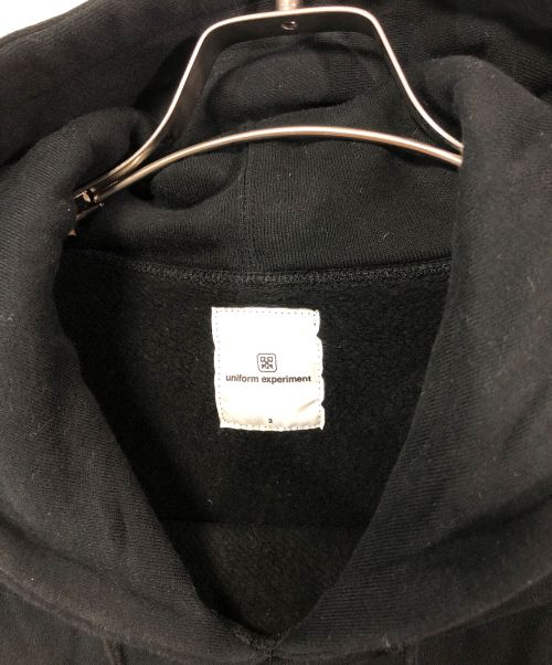 uniform experiment（ユニフォームエクスペリメント）uniform experiment (ユニフォームエクスペリメント) STAR KNIT LAYERED PULL OVER HOODY ブラック サイズ:2の古着・服飾アイテム