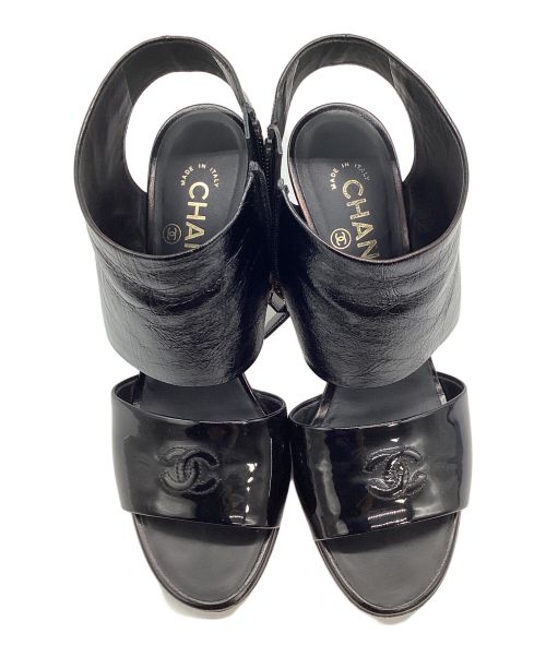 CHANEL（シャネル）CHANEL (シャネル) ココマーク アンクルサンダル ブラック サイズ:38Cの古着・服飾アイテム