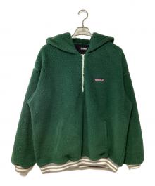 X-LARGE（エクストララージ）の古着「HALF ZIP BOA HOODIE」｜グリーン