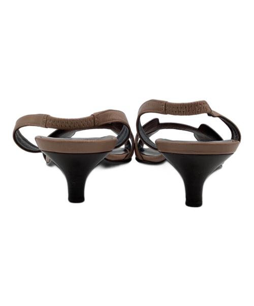 HERMES（エルメス）HERMES (エルメス) ミュール ピンクベージュ×ブラック サイズ:35の古着・服飾アイテム