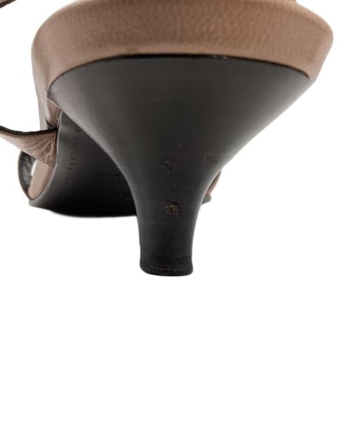 HERMES（エルメス）HERMES (エルメス) ミュール ピンクベージュ×ブラック サイズ:35の古着・服飾アイテム