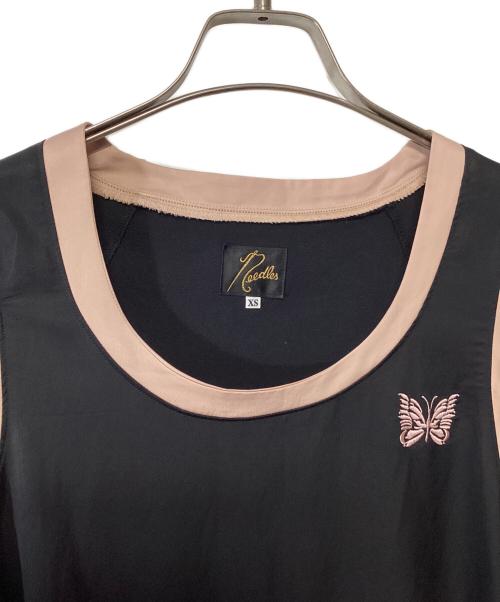 Needles（ニードルズ）Needles (ニードルズ) ノースリーブカットソー ブラック×ピンク サイズ:XSの古着・服飾アイテム