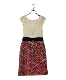 ESCADA（エスカーダ）の古着「ノースリーブワンピース」｜ベージュ×ピンク