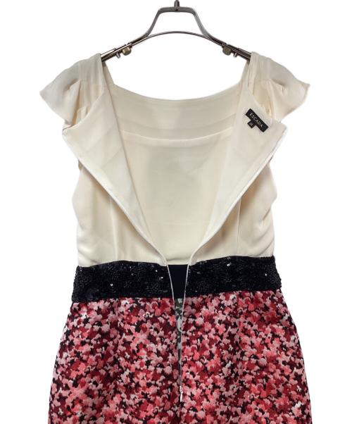 ESCADA（エスカーダ）ESCADA (エスカーダ) ノースリーブワンピース ベージュ×ピンク サイズ:SIZE 34の古着・服飾アイテム