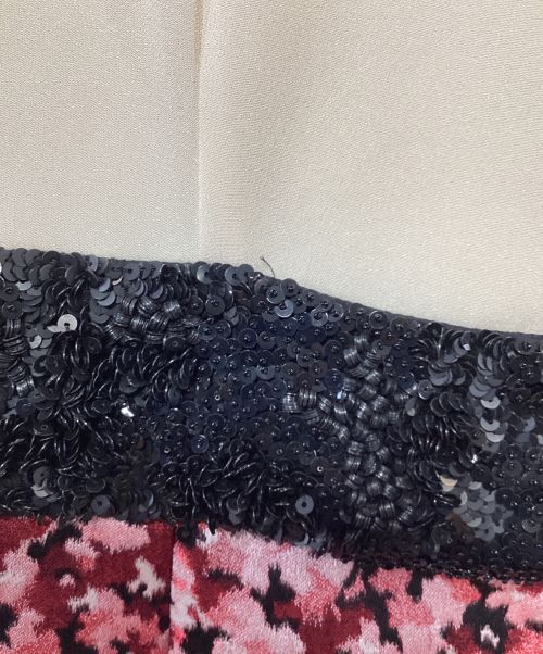 ESCADA（エスカーダ）ESCADA (エスカーダ) ノースリーブワンピース ベージュ×ピンク サイズ:SIZE 34の古着・服飾アイテム