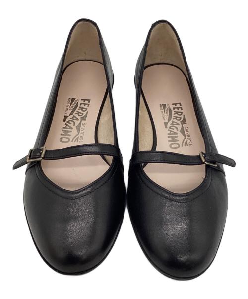 Salvatore Ferragamo（サルヴァトーレ フェラガモ）Salvatore Ferragamo (サルヴァトーレ フェラガモ) ローヒールパンプス ブラック サイズ:5 1/2の古着・服飾アイテム