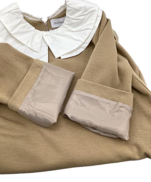 rosy monster（ロージーモンスター）rosy monster (ロージーモンスター) ワンピース ベージュ×ホワイト サイズ:Fの古着・服飾アイテム