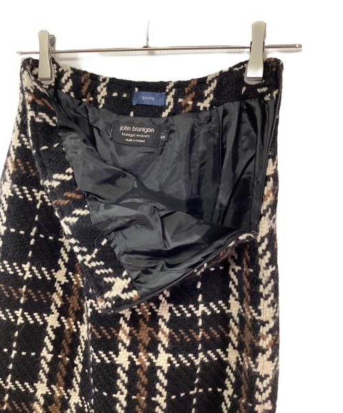 SHIPS（シップス）SHIPS (シップス) john branigan (ジョンブラニガン) ニットスカート ブラック×ブラウン サイズ:Sの古着・服飾アイテム