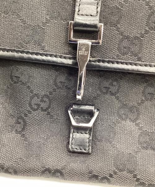 GUCCI（グッチ）GUCCI (グッチ) GG キャンバス ウエストバッグ グレー×ブラックの古着・服飾アイテム