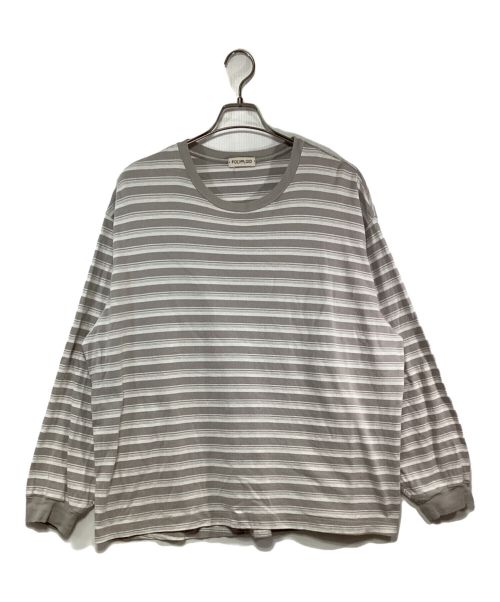 POLYPLOID（ポリプロイド）POLYPLOID (ポリプロイド) ボーダーカットソー グレー×ホワイト サイズ:3の古着・服飾アイテム