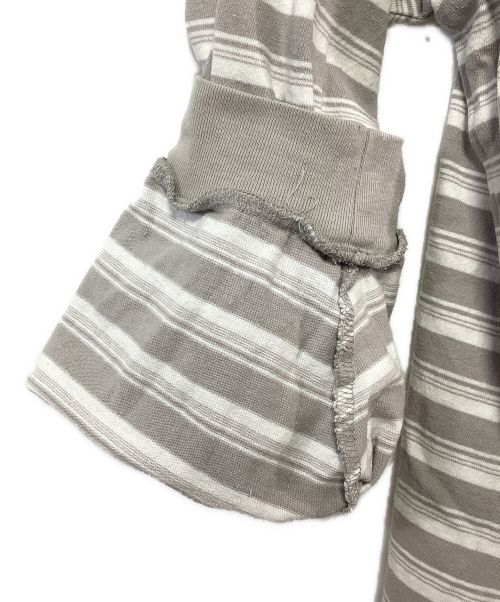 POLYPLOID（ポリプロイド）POLYPLOID (ポリプロイド) ボーダーカットソー グレー×ホワイト サイズ:3の古着・服飾アイテム