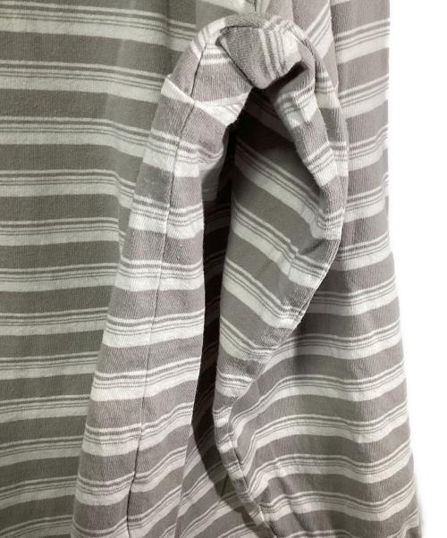 POLYPLOID（ポリプロイド）POLYPLOID (ポリプロイド) ボーダーカットソー グレー×ホワイト サイズ:3の古着・服飾アイテム