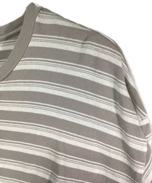 POLYPLOID（ポリプロイド）POLYPLOID (ポリプロイド) ボーダーカットソー グレー×ホワイト サイズ:3の古着・服飾アイテム