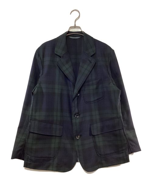 45R（フォーティファイブ・アール）45R (フォーティーファイブアール) 梳毛ウールのブレザー ネイビー×グリーン サイズ:3の古着・服飾アイテム