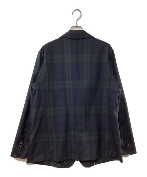 45R（フォーティファイブ・アール）45R (フォーティーファイブアール) 梳毛ウールのブレザー ネイビー×グリーン サイズ:3の古着・服飾アイテム