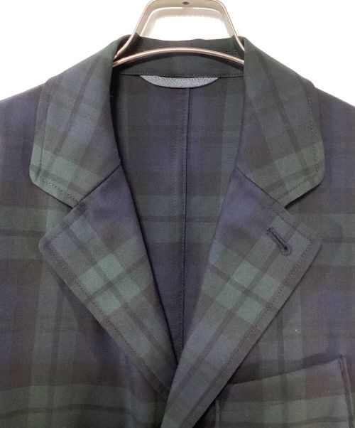 45R（フォーティファイブ・アール）45R (フォーティーファイブアール) 梳毛ウールのブレザー ネイビー×グリーン サイズ:3の古着・服飾アイテム