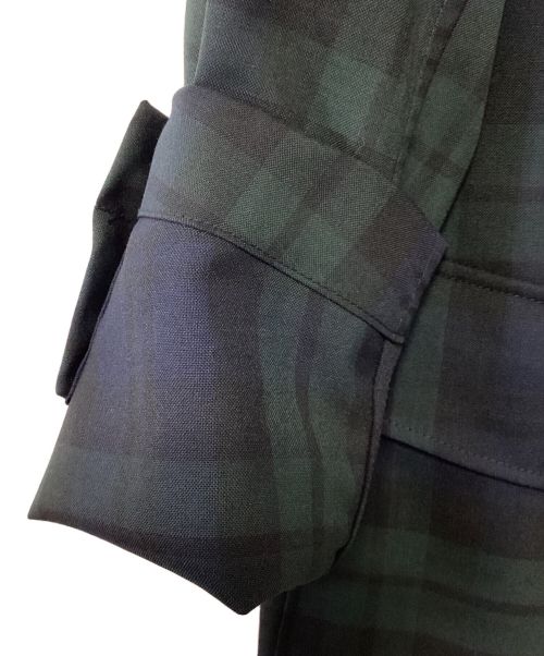 45R（フォーティファイブ・アール）45R (フォーティーファイブアール) 梳毛ウールのブレザー ネイビー×グリーン サイズ:3の古着・服飾アイテム