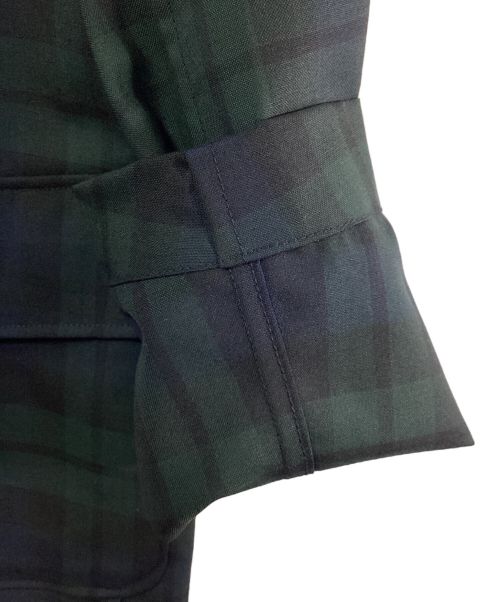 45R（フォーティファイブ・アール）45R (フォーティーファイブアール) 梳毛ウールのブレザー ネイビー×グリーン サイズ:3の古着・服飾アイテム