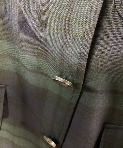 45R（フォーティファイブ・アール）45R (フォーティーファイブアール) 梳毛ウールのブレザー ネイビー×グリーン サイズ:3の古着・服飾アイテム