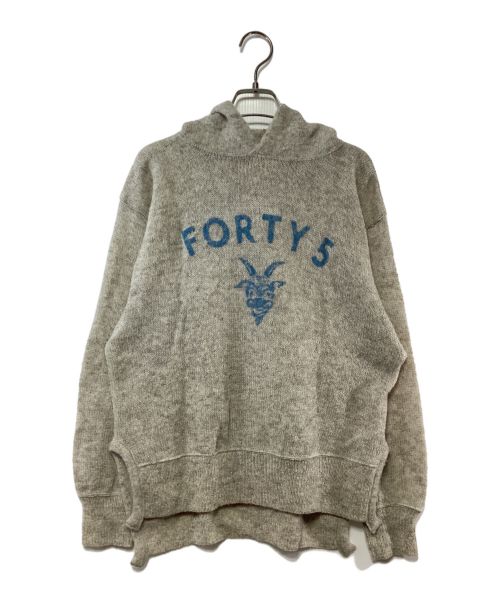 45R（フォーティファイブ・アール）45R (フォーティーファイブアール) シェットランド超ガーゼの908フーディ ベージュ サイズ:2の古着・服飾アイテム