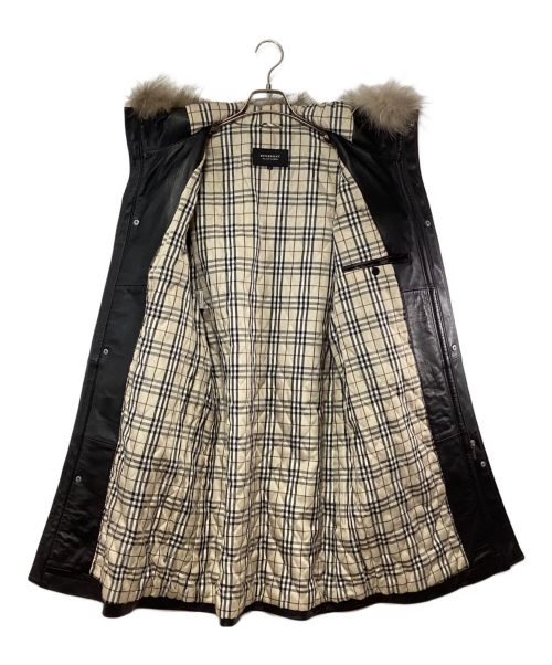 BURBERRY BLACK LABEL（バーバリーブラックレーベル）BURBERRY BLACK LABEL (バーバリーブラックレーベル) ラムレザーコート ブラック サイズ:Mの古着・服飾アイテム
