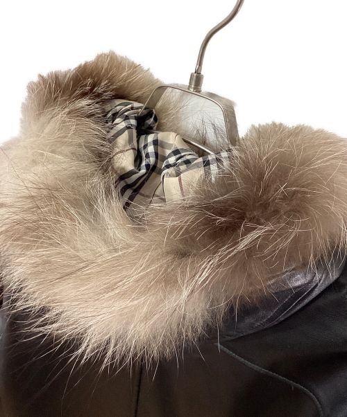 BURBERRY BLACK LABEL（バーバリーブラックレーベル）BURBERRY BLACK LABEL (バーバリーブラックレーベル) ラムレザーコート ブラック サイズ:Mの古着・服飾アイテム