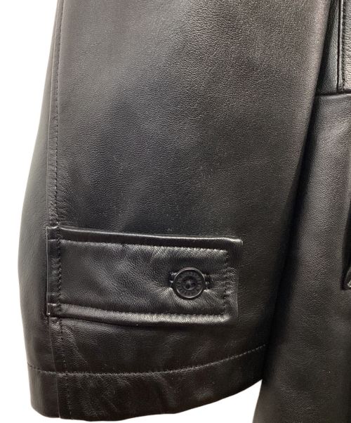 BURBERRY BLACK LABEL（バーバリーブラックレーベル）BURBERRY BLACK LABEL (バーバリーブラックレーベル) ラムレザーコート ブラック サイズ:Mの古着・服飾アイテム