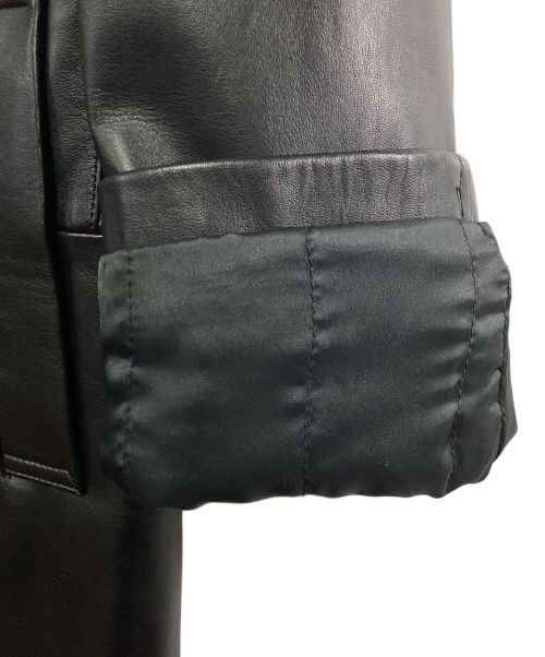 BURBERRY BLACK LABEL（バーバリーブラックレーベル）BURBERRY BLACK LABEL (バーバリーブラックレーベル) ラムレザーコート ブラック サイズ:Mの古着・服飾アイテム