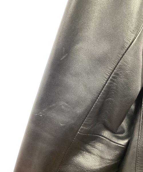 BURBERRY BLACK LABEL（バーバリーブラックレーベル）BURBERRY BLACK LABEL (バーバリーブラックレーベル) ラムレザーコート ブラック サイズ:Mの古着・服飾アイテム