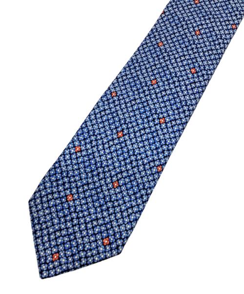 BVLGARI（ブルガリ）BVLGARI (ブルガリ) シルクネクタイ ネイビー×ブルー×ホワイト サイズ:表記なしの古着・服飾アイテム