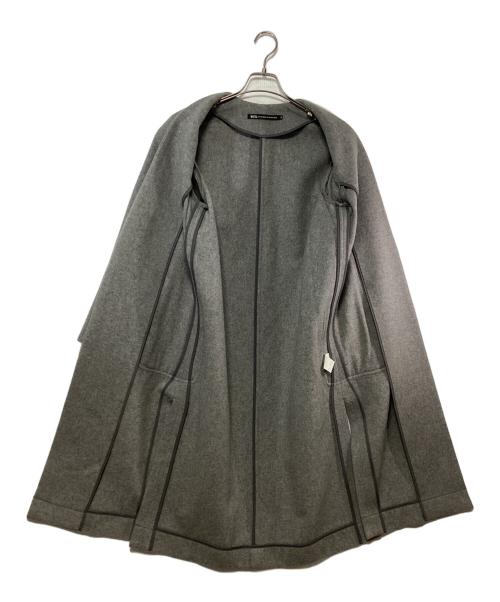 nicholson and nicholson（ニコルソンアンドニコルソン）nicholson and nicholson (ニコルソンアンドニコルソン) ノーカラーウールコート グレー サイズ:38の古着・服飾アイテム