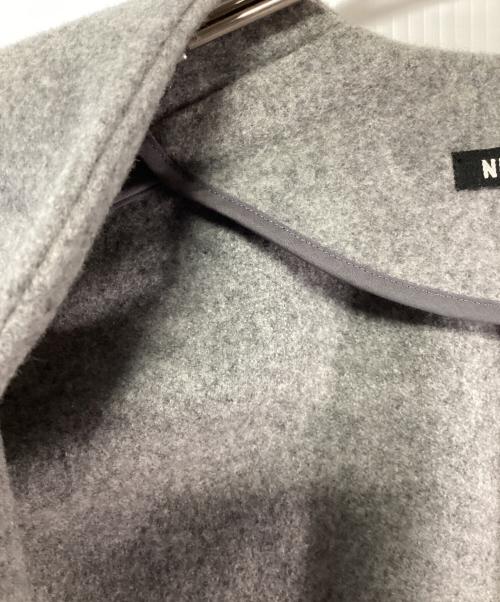 nicholson and nicholson（ニコルソンアンドニコルソン）nicholson and nicholson (ニコルソンアンドニコルソン) ノーカラーウールコート グレー サイズ:38の古着・服飾アイテム