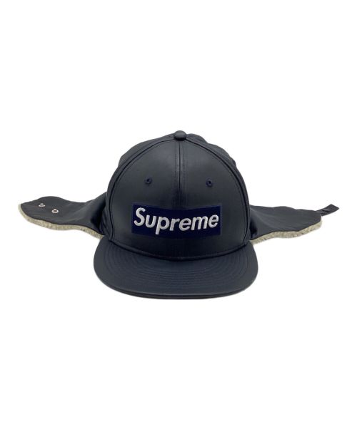 SUPREME（シュプリーム）SUPREME (シュプリーム) New Era (ニューエラ) Leather Earflap Box Logo New Era ネイビー サイズ:59.6cmの古着・服飾アイテム