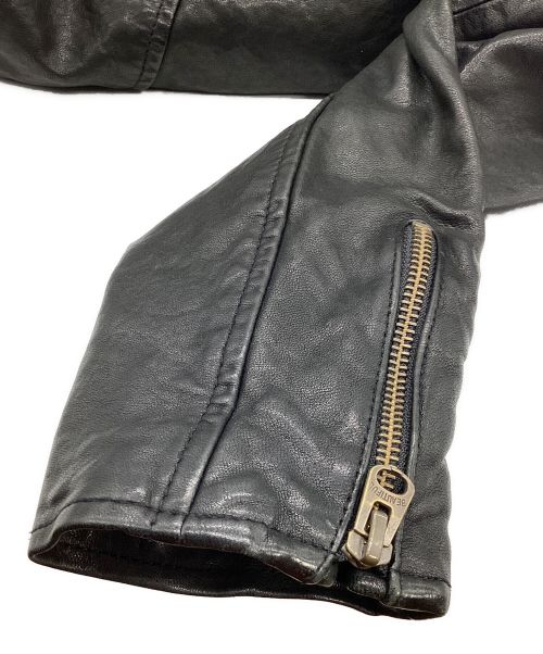 beautiful people（ビューティフルピープル）beautiful people (ビューティフルピープル) ダブルブレストレザーライダースジャケット ブラック サイズ:140の古着・服飾アイテム