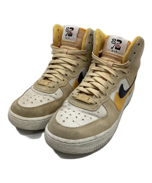 NIKE（ナイキ）NIKE (ナイキ) NIKE AIR FORCE 1 HIGH SE イエロー×ベージュ サイズ:22.5の古着・服飾アイテム