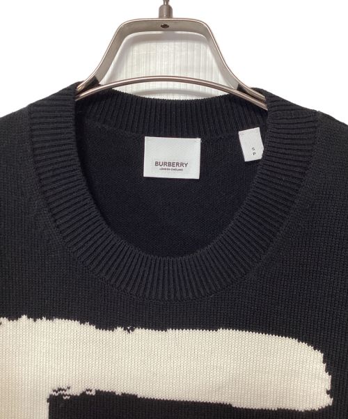 BURBERRY（バーバリー）BURBERRY (バーバリー) クルーネックニット ブラック×ホワイト サイズ:SIZE Sの古着・服飾アイテム